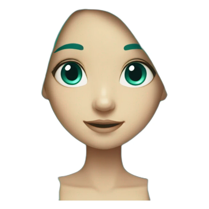 Cute turquoise fairy long hair sticker