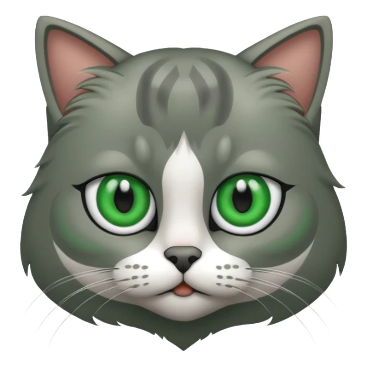 Gato con solo un ojo verde de color gris  sticker
