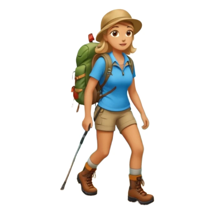 woman hiking in the woods in the sunshine sticker