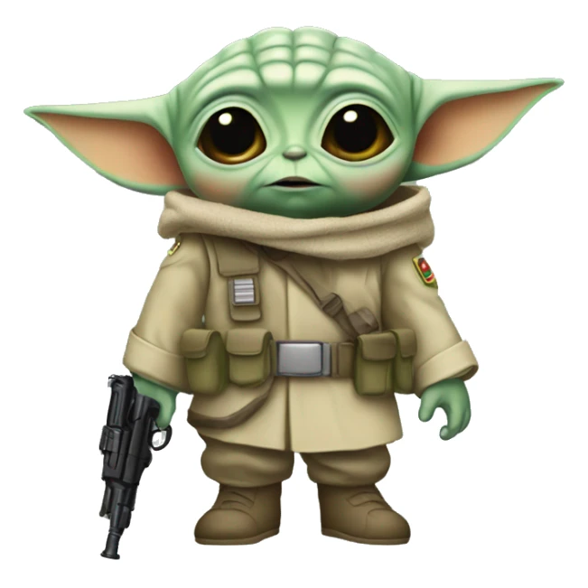 Baby yoda soldier sticker