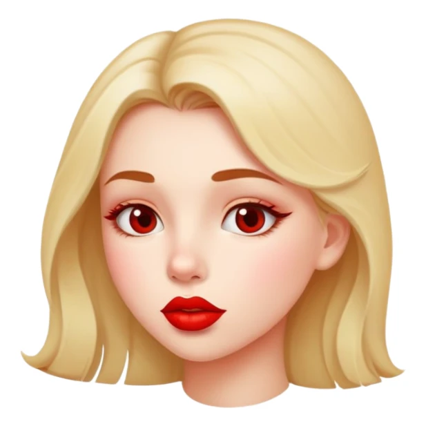 Girl looking to side with kissing lips sticker