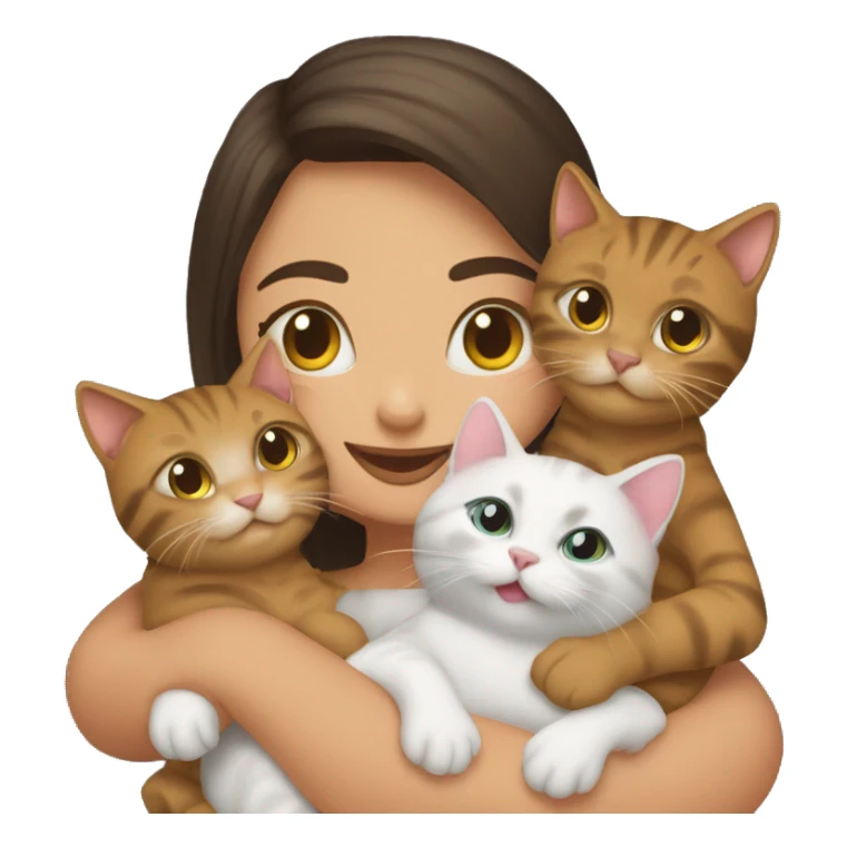 Multiple pet cats in a girl’s lap sticker