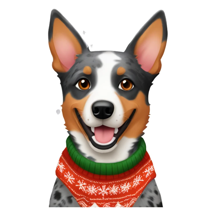 Australian cattle dog orange with christmas sweater  sticker