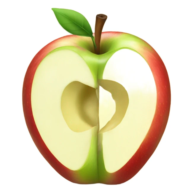 An apple cut in half, showing its interior. sticker