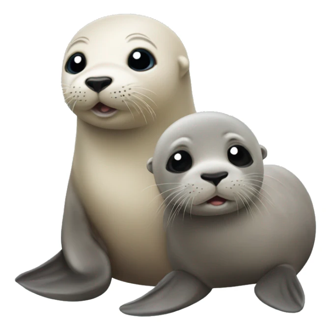 baby seal with baby otter sticker