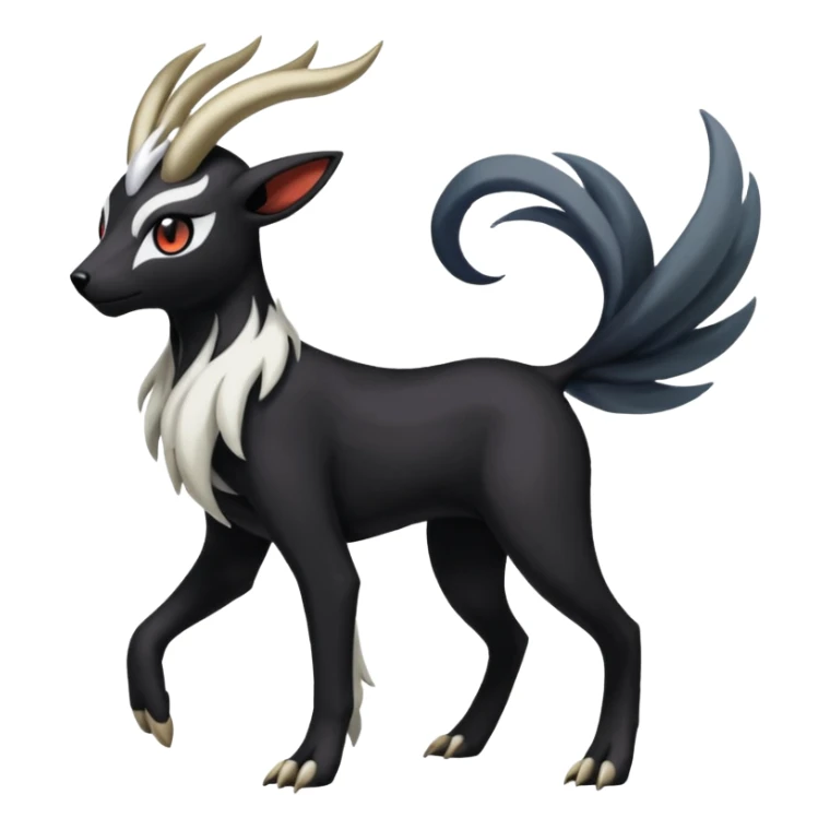 Darkrai-Absol-Houndoom-Meloetta-Fakémon-creature-hybrid-fusion, full body sticker