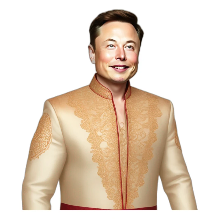 Elon Musk in Indian ethnic wear  sticker