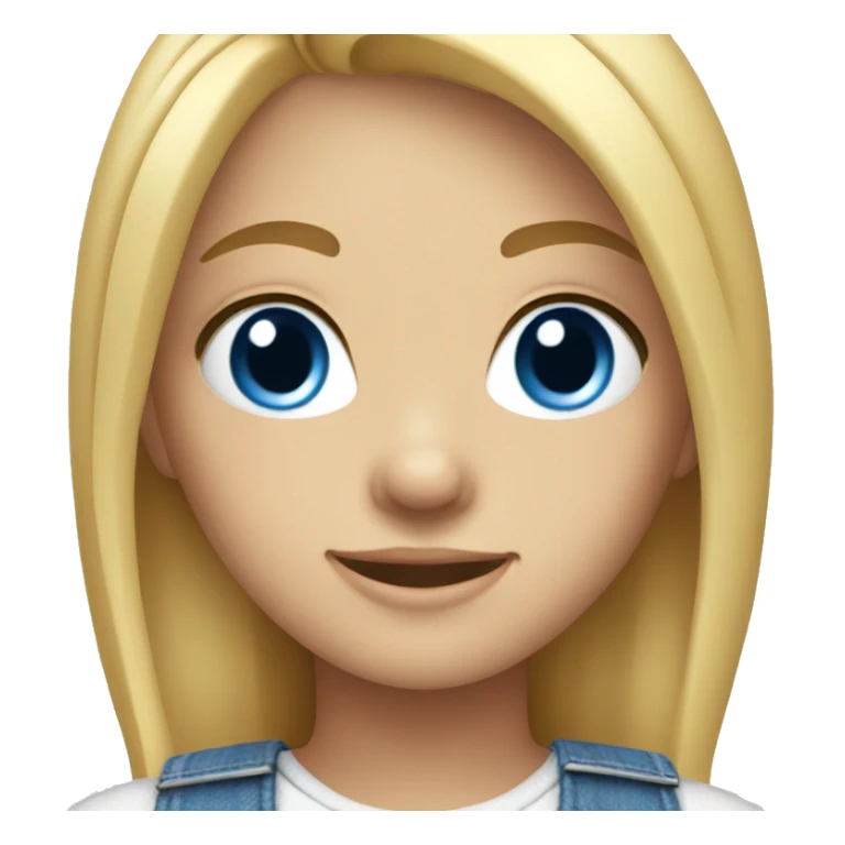 blonde girl in overalls smiling blue eyes sticker