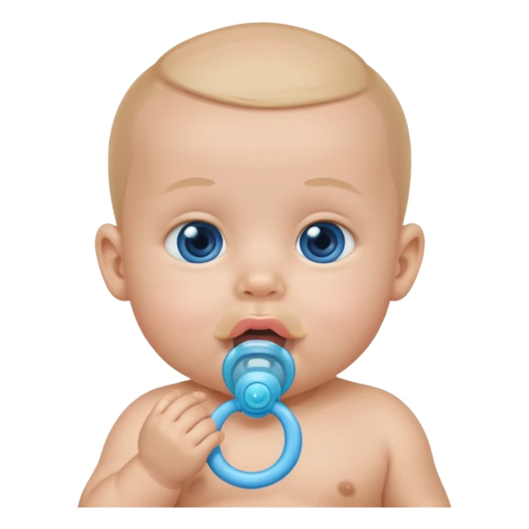 baby with pacifier on mouth sticker