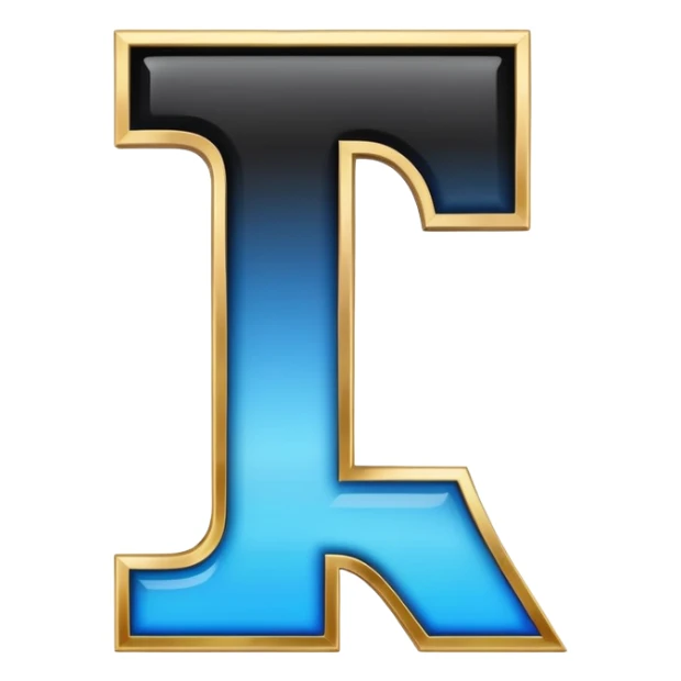 Bold Black-Blue-White-Gold Font Letter “i” sticker