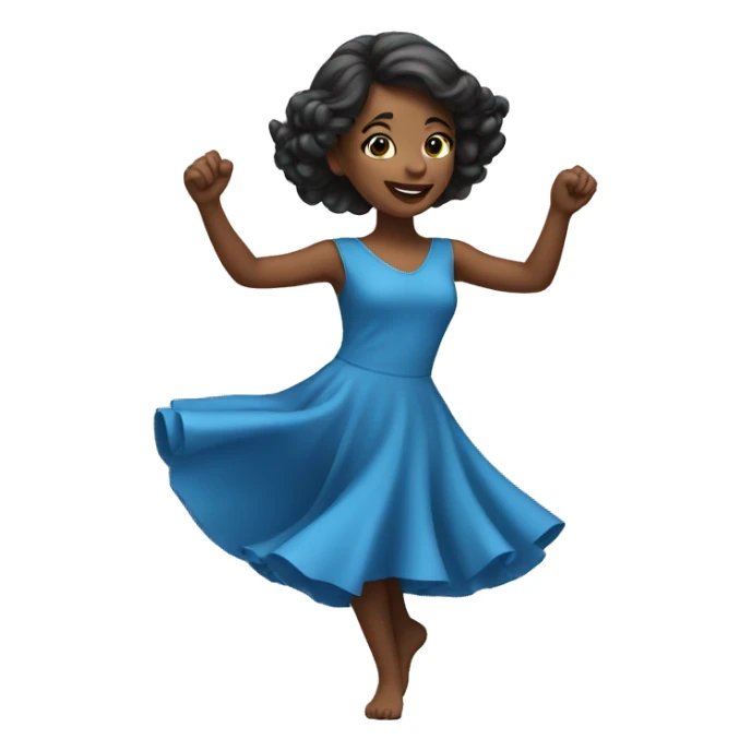 Dancing girl in a blue dress sticker