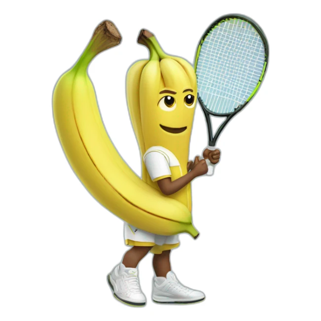 Humanlike Banana in a tennis uniform sticker