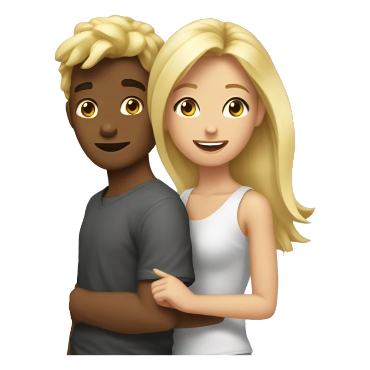 rubia y pelinegro besandose  sticker