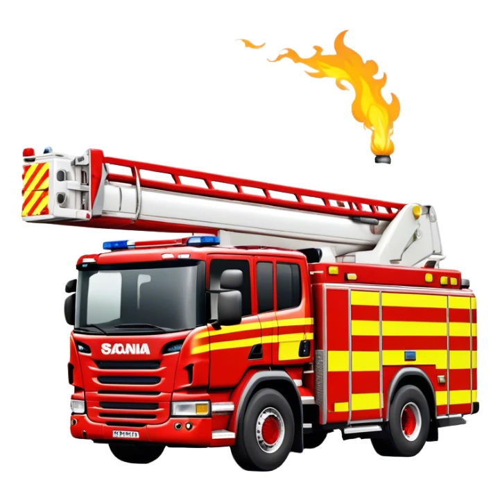 Fire Truck - Scania P320 Fire Truck (Model Year: 2015) (Iconic Colour: Red with white and yellow stripes) sticker