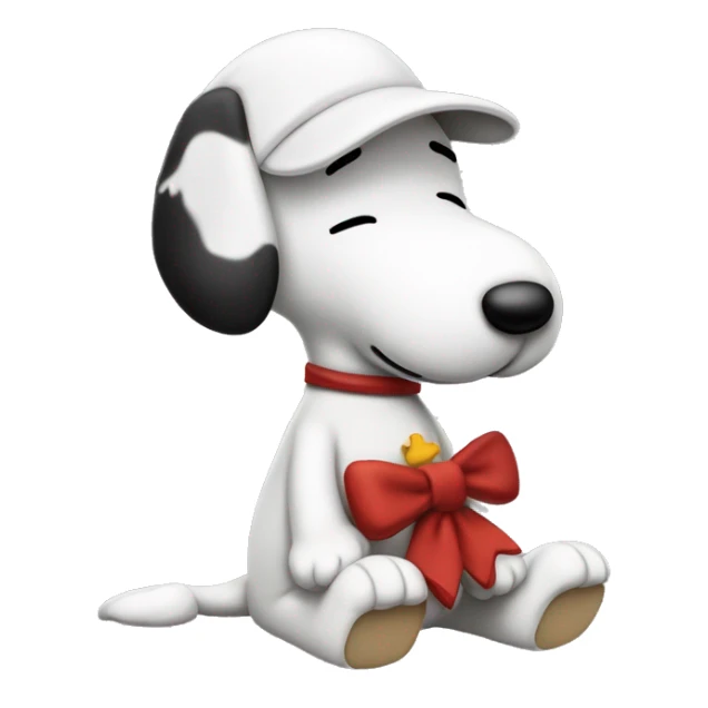 Personaje snoopy de bebé con un lazo en la cabeza sticker