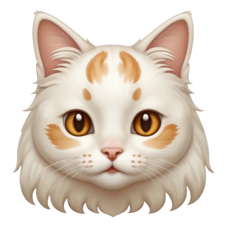 gato blanco con manchitas marrones y pelo largo con ojos de enamorado sticker