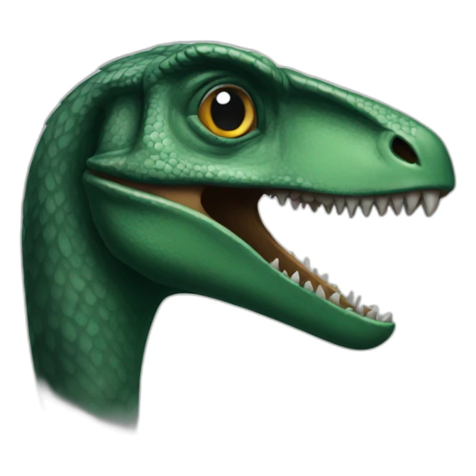 dark green velociraptor head sticker
