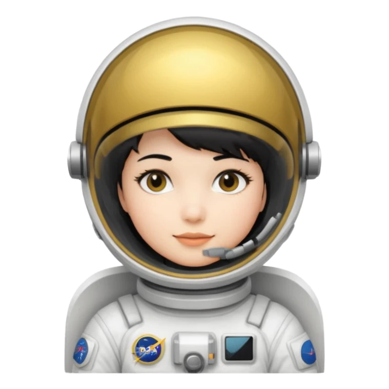 Young, female, astronaut suit, short black hair, white skin
 sticker