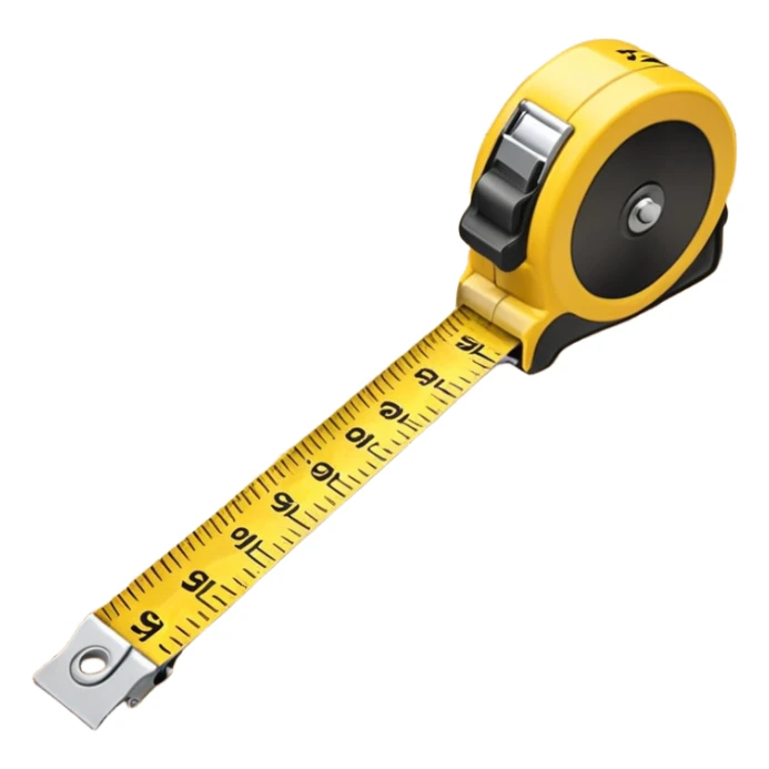 Yellow tape measure unrolled on table sticker
