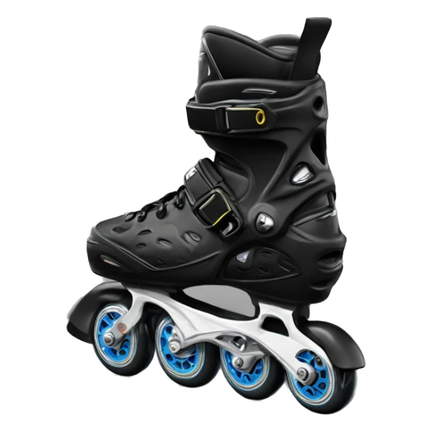 a black rollerblade inline skate, the model called "TWISTER XT" with a more edgy design sticker