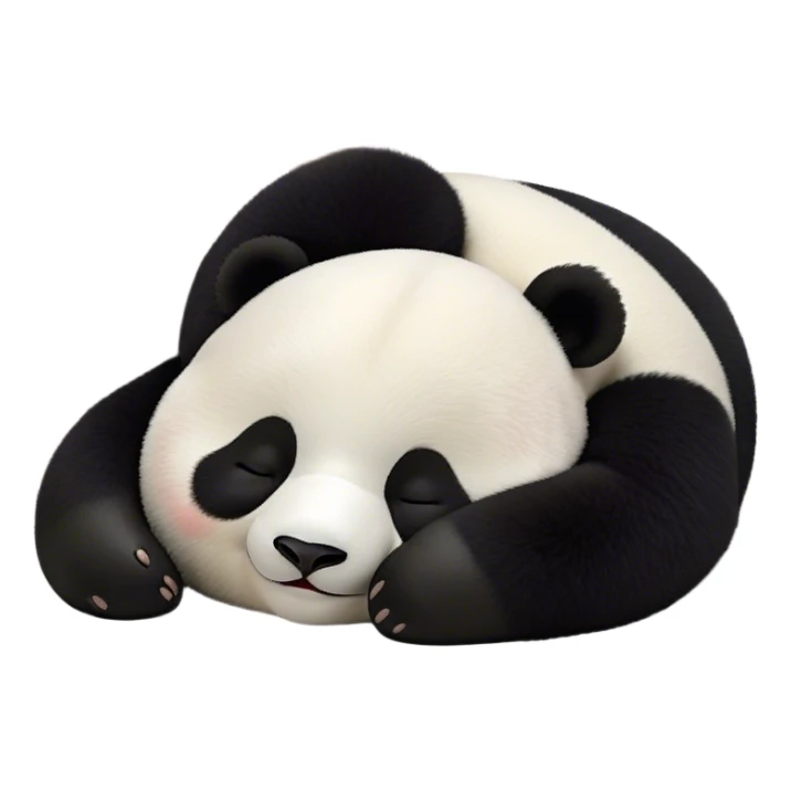 Meme-Worthy Cute Sleeping Panda Portrait Emoji, Head resting peacefully with a contented smile, showcasing a delightfully robust build and a luxuriously soft black and white Fur, eyes shut in a serene, restful nap, Simplified yet hilariously adorable features, highly detailed, glowing with a soft, drowsy light, high shine, relaxed and utterly lovable, stylized with an air of playful laziness, bright and heartwarming, soft glowing outline, capturing the essence of a comically sleepy panda, so meme-worthy it feels like it could instantly become the next viral sensation of adorable slumber! sticker