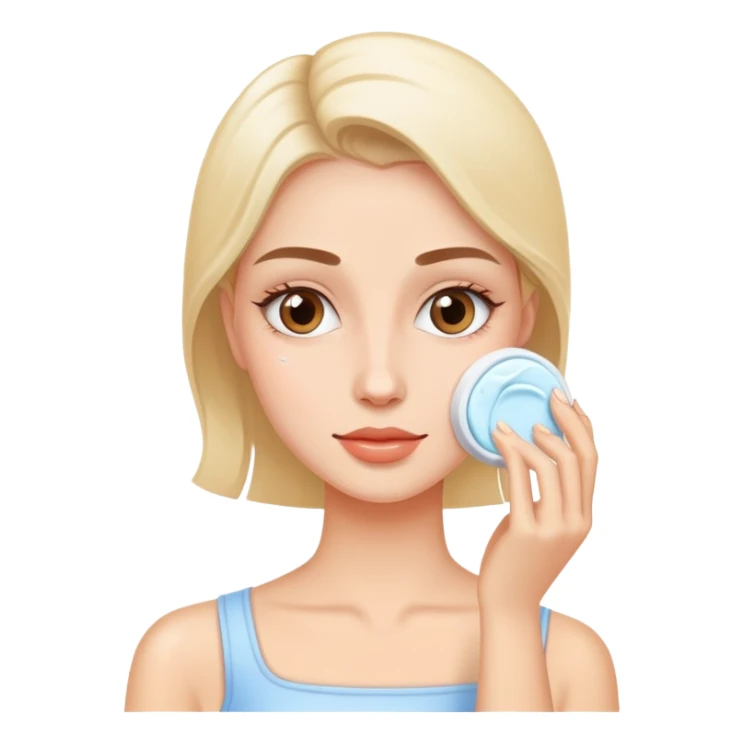 A female doing skin care sticker