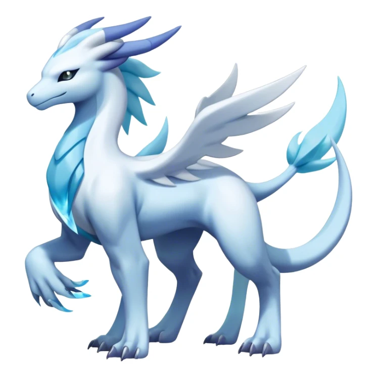 Futuristic lugia-reshiram-suicune-Glaceon-hybrid, full body sticker