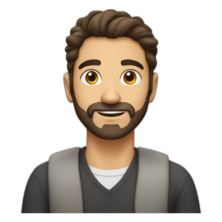 Turkish dude with stubble beard and long brown hair sticker