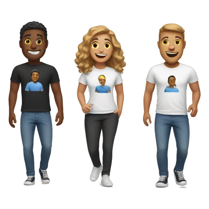 Friends wearing move well t shirt sticker