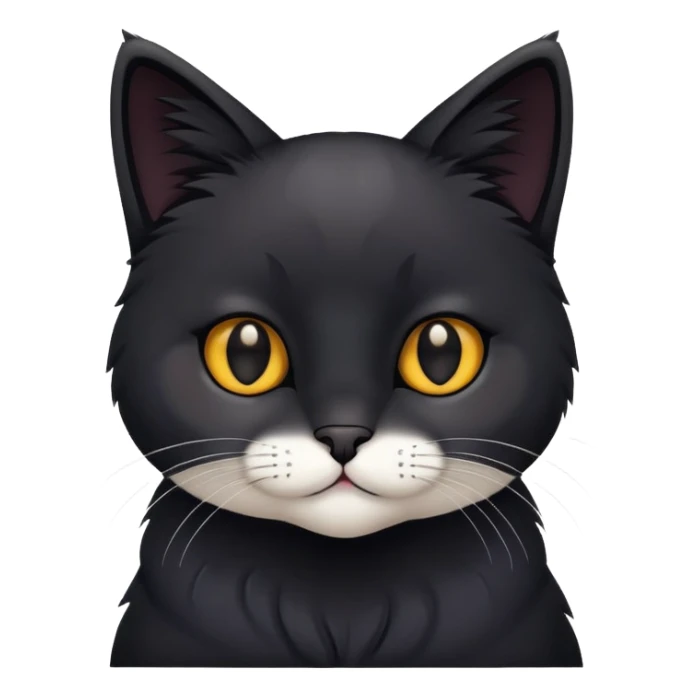 cute cat sitting, black fur sticker