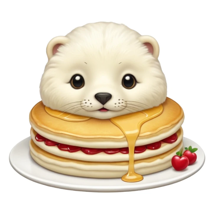 SnowWhite seal eating pancakes sticker