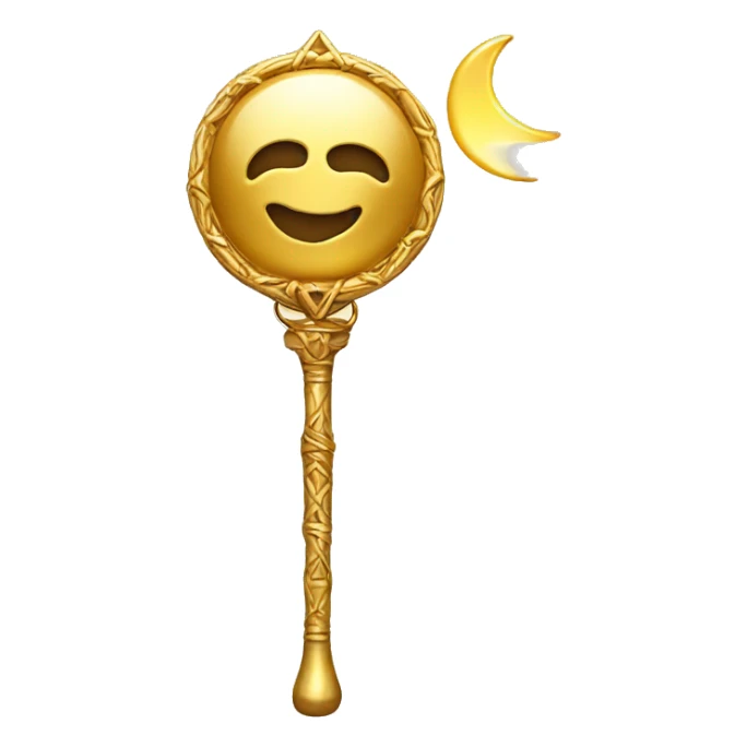 golden staff with the moon sticker