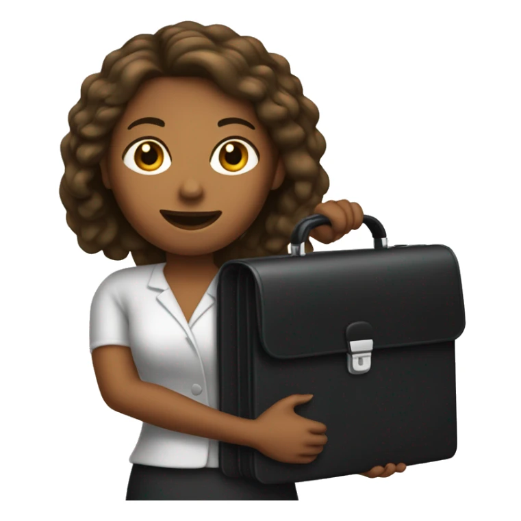 woman holding out briefcase sticker