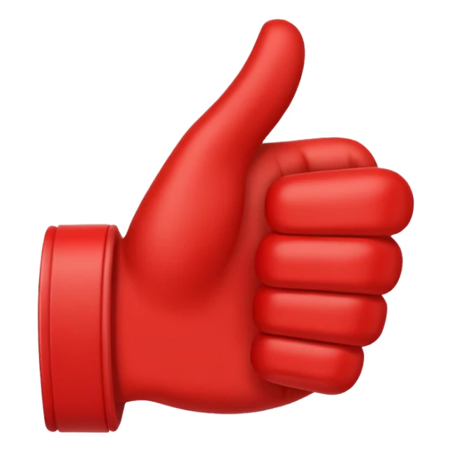 crea un dedo de like en color rojo al centro debe ir la frase "caja cusco" en color blanco sticker