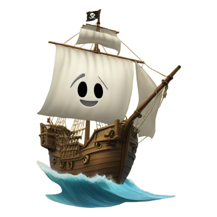 My face on a sail of a pirate ship sticker