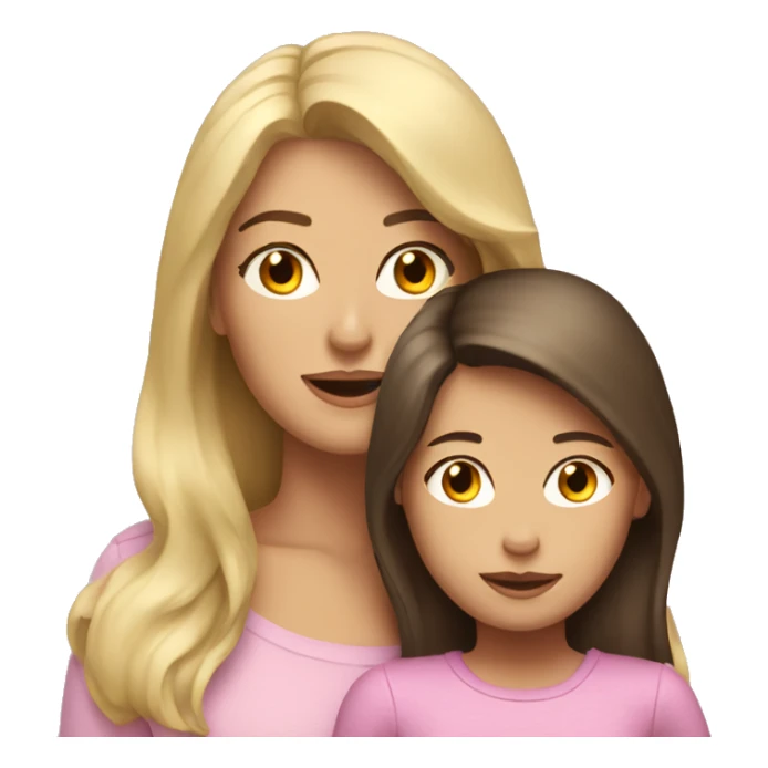 brunette mom with blonde daughter sticker
