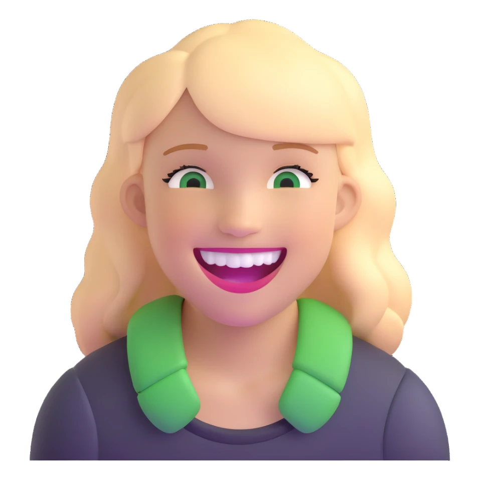 girl smiling with green braces on teeth sticker