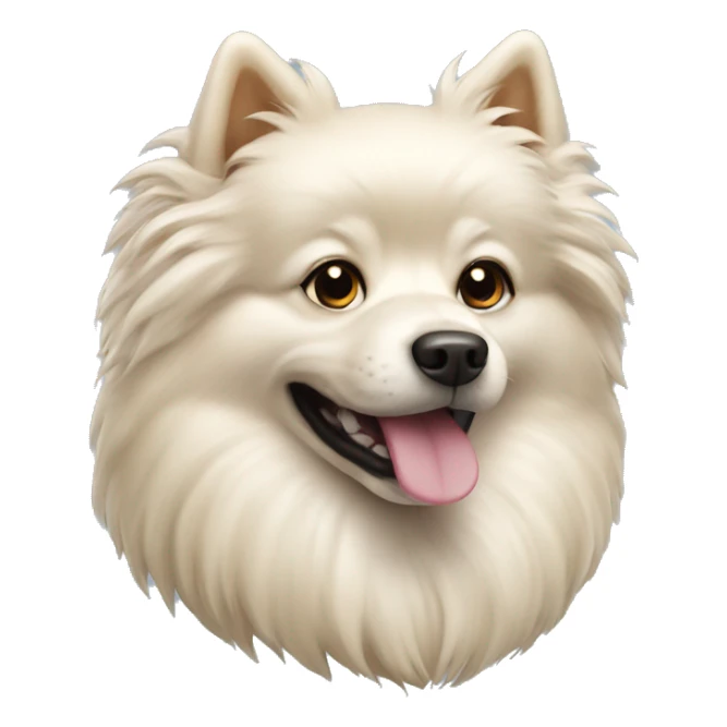 cream spitz dog sticker