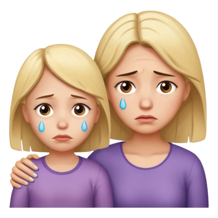 sad family (mom and daughter) sticker