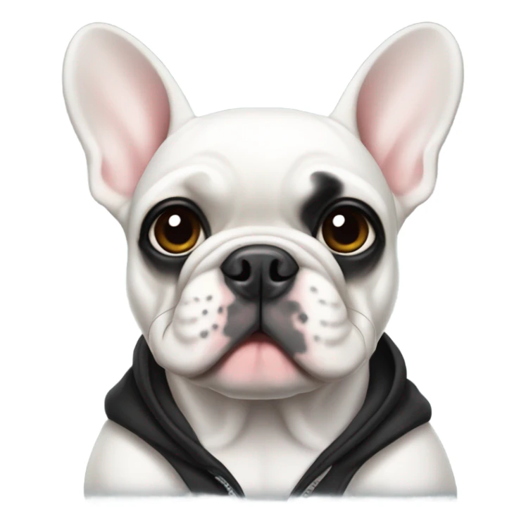 White french bulldog with black hoddie  sticker