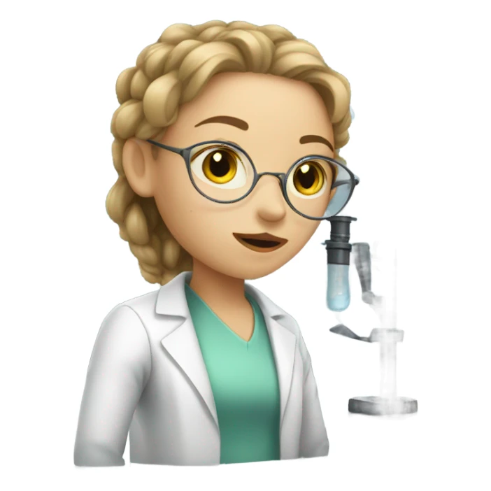 European girl in the laboratory sticker