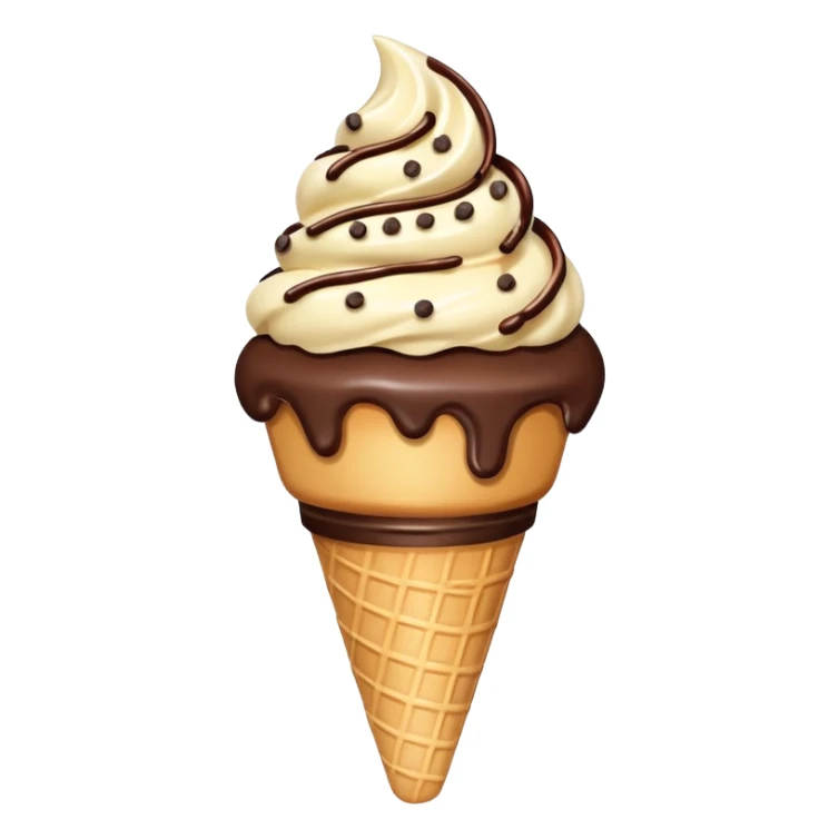 Vanilla ice cream cone with chocolate sprinkles sticker