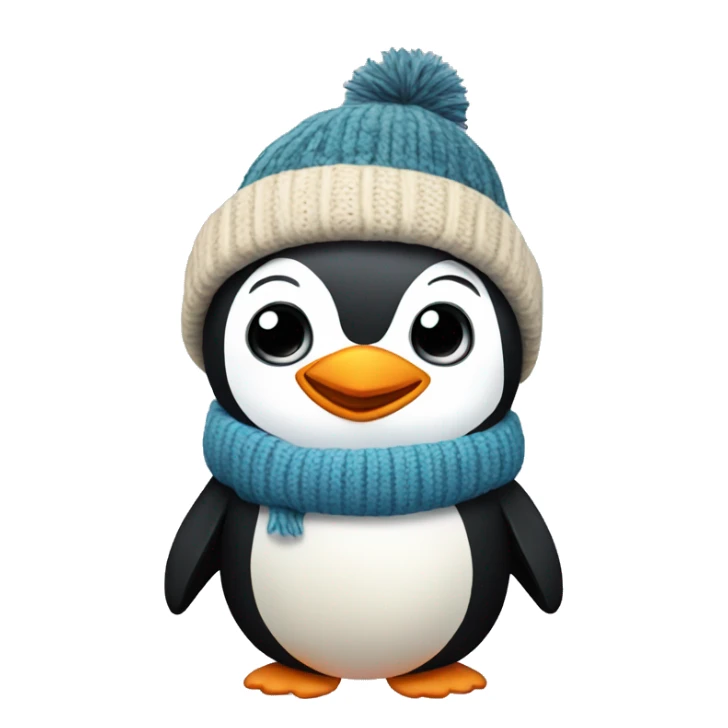 Penguin in sweater and hat sticker