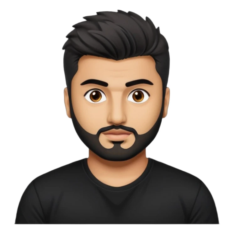 ipretty bratz emoji of arjun kapoor wearing a black tee,  sticker