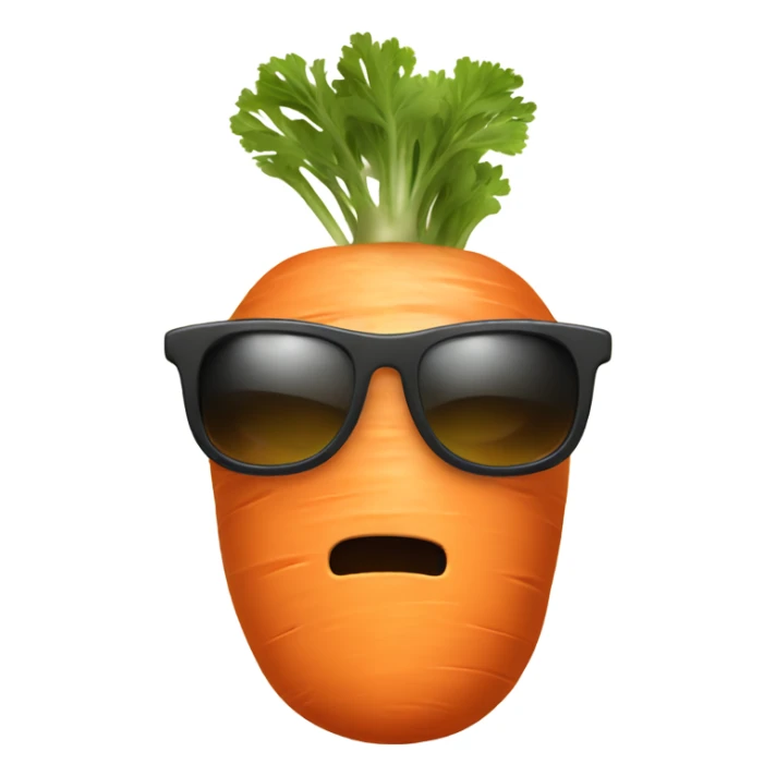 A carrot with a face wearing a jumper and shades sticker