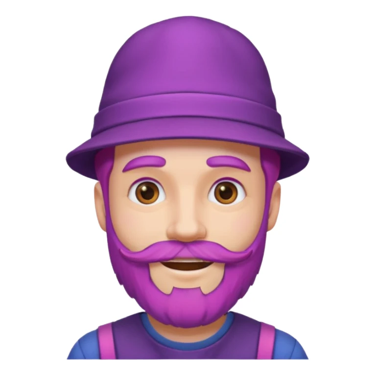 purple bearded, pink haired man with hat sticker