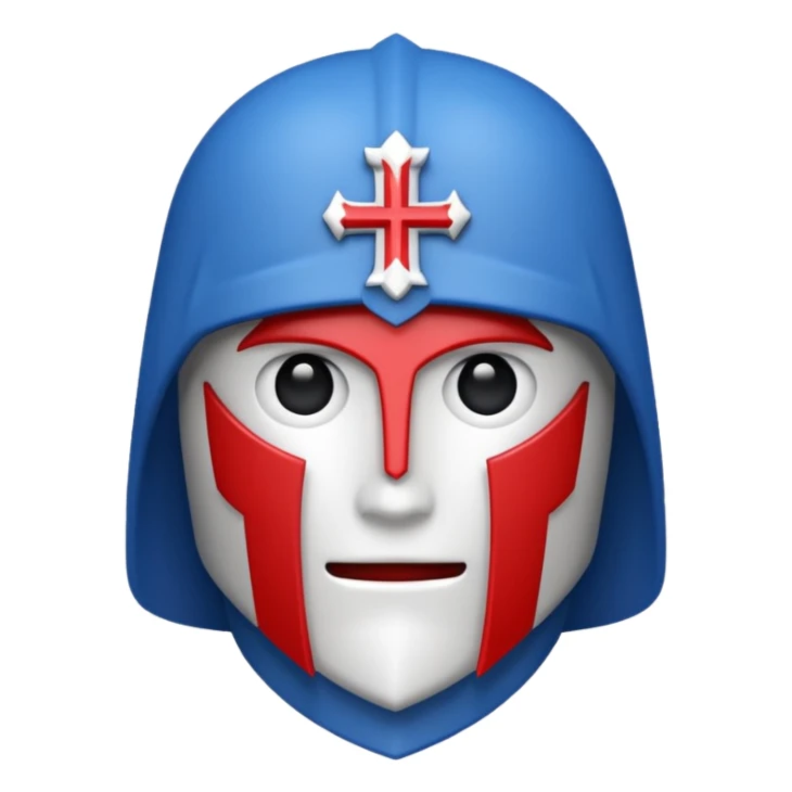 Make me an emoji to my school Holy cross davao college  representing this three colors ❤️💙🤍 make it like a crusader. sticker