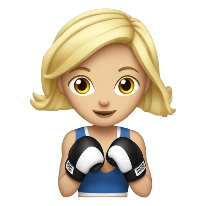 Blonde girl wearing boxing gloves sticker