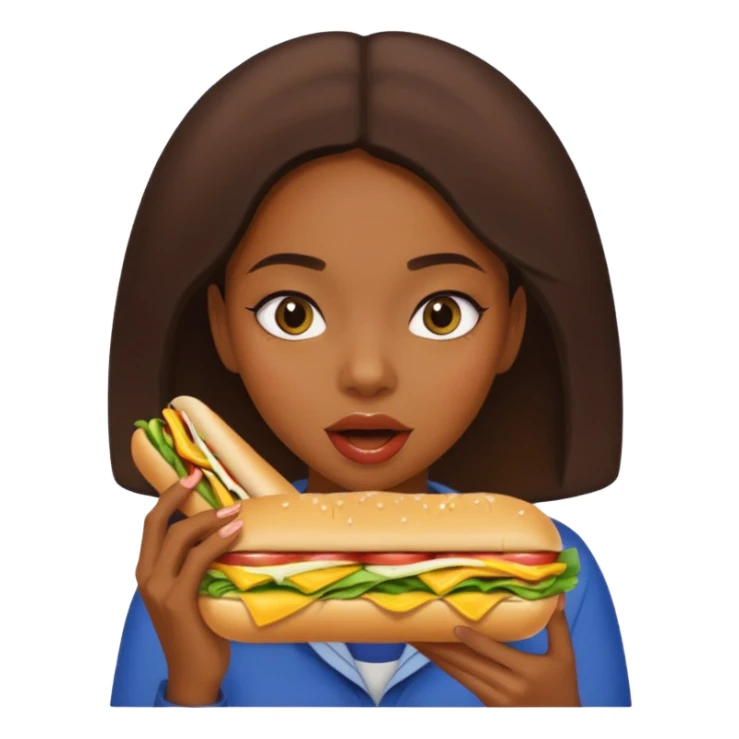 Black girl eating subway  sticker