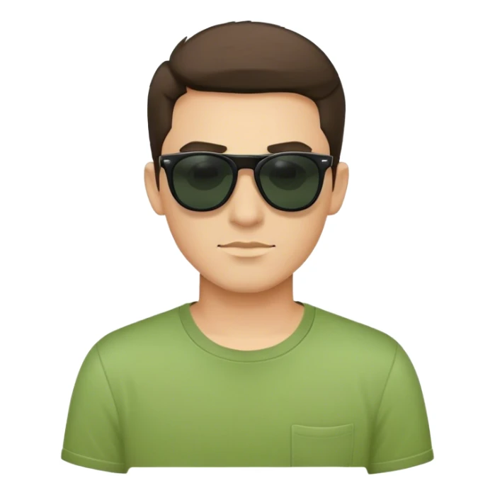 cool guy in green shirt and dark sunglasses  sticker